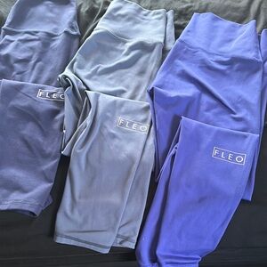 Fleo Athletic Leggings Set - Green,, Blue
